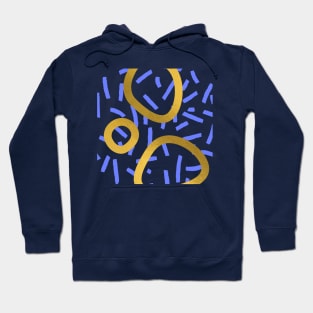 Gold circle shape digital collage pattern Hoodie